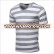 2017 Wholesale Men T-shirt Striped T-shirt 100% Polyester V-neck T-shirt